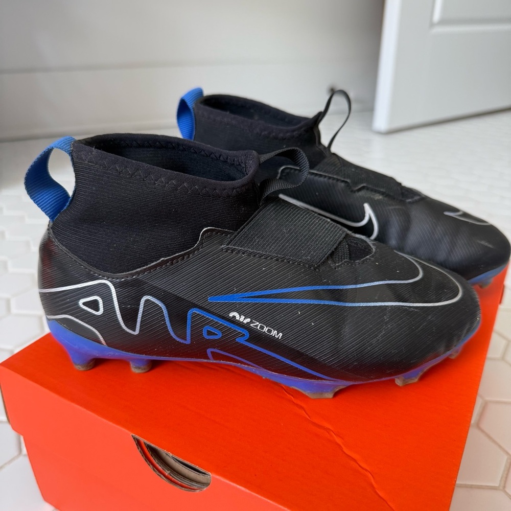 Black and Blue Soccer Cleats